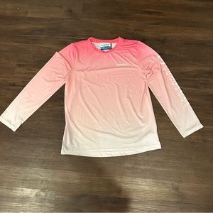 Magellan Outdoors Pink and White Long Sleeve Tee